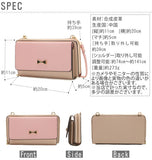 お財布ポシェット カシュカシュ cachecache ショルダー 財布 小銭入れ スマホ 定番 多機能 大容量 ポシェット バッグ レディース ハンドバッグ クラッチバッグ 斜めがけ ウォレットショルダー お財布ショルダー リボン ショルダーバ