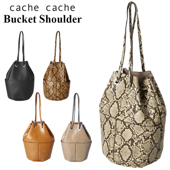 ショルダーバッグ レディース 小さめ 通販 バケツ型バッグ 巾着バッグ ショルダー ブランド cache cache カシュカシュ ハンドバッグ トートバッグ 肩掛け バケットバッグ シンプル 無地 総柄 パイソン クロコ 通勤 おしゃれ 大人 かわいい 上品 きれいめ 軽い 軽量