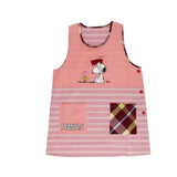 エプロン 保育士 キャラクター 通販 かわいい 介護士 大人 レディース 大きいサイズ スヌーピー SNOOPY サイドボタン 刺繍 ワッペン アップリケ カジュアル 保育 介護 ポケット ベスト横釦 キッチンファブリック