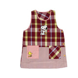 エプロン 保育士 キャラクター 通販 かわいい 介護士 大人 レディース 大きいサイズ スヌーピー SNOOPY サイドボタン 刺繍 ワッペン アップリケ カジュアル 保育 介護 ポケット ベスト横釦 キッチンファブリック