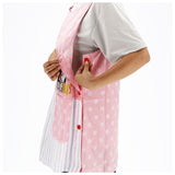 エプロン 保育士 キャラクター 通販 かわいい 介護士 大人 レディース 大きいサイズ スヌーピー SNOOPY サイドボタン 刺繍 ワッペン アップリケ カジュアル 保育 介護 ポケット ベスト横釦 キッチンファブリック