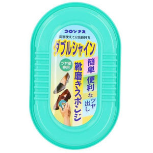 靴磨きスポンジ 通販 COLUMBUS コロンブス ダブルシャイン 靴みがき ツヤ出し スポンジ 無色 カラーレス ツヤ革用 革靴 レザーシューズ 革製品 お手入れ 仕上げ 光沢 シューケア 靴ケア用品