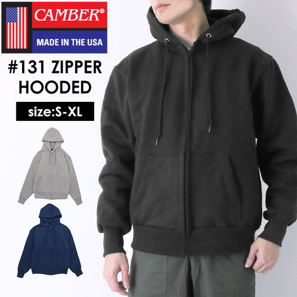 camber パーカー 通販 キャンバー スウェット 131 ジッパー フーデッド #131 HEAVYWEIGHT ZIPPER HOODED 12.5oz 裏地 6.5oz ヘビーウェイト フード 無地 厚手 シンプル カジュアル アメカジ トップス