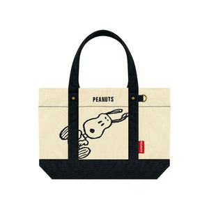 カジュアル トートバッグ 通販 レディース 手提げかばん トート 刺繍 キャラクター ファスナー付き ファスナー 厚手 ポケット カバン 鞄 かばん SNOOPY スヌーピー かわいい 布 クラックス 綿 キャンパス生地 キュート