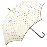 傘 レディース 長傘 ワンタッチ 通販 おしゃれ 雨傘 グラスファイバー骨 軽い 軽量 ジャンプ傘 58cm かわいい 丈夫 耐風 ドット 水玉 キャット 猫 レインボードロップ かさ アンブレラ 長かさ 婦人傘 折れにくい