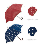 傘 レディース 長傘 ワンタッチ 通販 おしゃれ 雨傘 グラスファイバー骨 軽い 軽量 ジャンプ傘 58cm かわいい 丈夫 耐風 ドット 水玉 キャット 猫 レインボードロップ かさ アンブレラ 長かさ 婦人傘 折れにくい