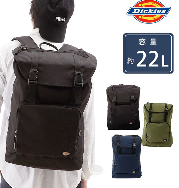 リュックサック 22L Dickies ディッキーズ 通販 リュック デイパック バックパック 大容量 大きめ コーデュラナイロン CORDURA メンズ レディース 通学 通勤 おしゃれ シンプル 黒 ブラック 丈夫 頑丈 旅行 アウトドア フラップリュック カジュアル ストリート A4 B4