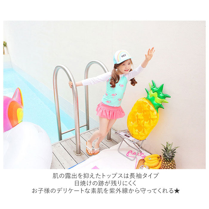 水着 女の子 セパレート 通販 かわいい おしゃれ 3点セット ラッシュ  