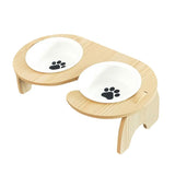 フードボウル 高さがある 通販 犬 猫 ペット 食器 ペットボウル 食事台 皿 食器 お皿 陶器 木目 フードボール フードボウルスタンド 餌入れ ご飯台 ペットグッズ かわいい 犬用品 猫用品