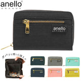 アネロ 財布 二つ折り 通販 レディース メンズ ブランド anello GRANDE 使いやすい おしゃれ シンプル ファスナー 小銭入れ 二つ折り財布 小銭入れあり box型小銭入れ 軽量 軽い 大人 かわいい 無地 ロゴ カード 収納 キッズ こども 微光沢杢ﾎﾟﾘLS 折り財布