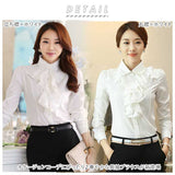 レディース 長袖 ブラウス フリル 通販 ラグジュアリー 立ち襟 シャツ レース フワフワ 薄手 ハイネック 高襟 オフィス 上品 フォーマル 通勤 春 夏 秋