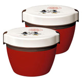 ランチボックス 2段 620ml 2個セット Disney ディズニー 通販 カフェ丼ランチ 保温 弁当箱 二段 二個 どんぶり ランチ 電子レンジ対応 食洗機対応 保温ランチ 保温弁当箱 ステンレス 真空断熱 レディース キッズ おそろい 色違い お弁当 ランチ 丸型 保温容器 かわいい