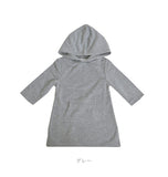 子供服 おしゃれ ワンピース 通販 女 90 100 110cm 女子 スウェット パーカー キッズ 裏起毛 冬 かわいい シンプル 無地 オールインワン 長袖 あったか  普段着 子ども服