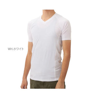 アンダーシャツ 半袖 コンプレッション ストレッチ 定番 ストレッチインナー 接触冷感 速乾 UVカット BT冷感 両脇メッシュタイプ 半袖Vネックシャツ パワーストレッチ メッシュ 冷感 Vネック メンズインナー 4970687