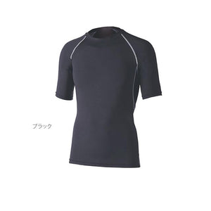 アンダーシャツ ボディタフネス BODY-TOUGHNESS インナーシャツ 半袖 メンズ 冷感 通販 消臭 UVカット 吸汗 速乾 メッシュ パワーストレッチ クルーネック 熱中症対策 紫外線予防 ブラック おたふく手袋 メンズインナー JW-628 otafuku_jw-628 4800-jw-628-wh