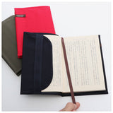 ブックカバー 文庫 かわいい 通販 文庫本 文庫サイズ 布 コットン 布製 綿 Cadaques コットンブックカバー しおり付き しおり紐 栞 カラフル シンプル 無地 デザイン 文具 プチギフト プレゼント ステーショナリー 文房具