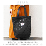 トートバッグ レディース 小さめ 通販 メンズ キャンバス 布 帆布 おしゃれ シンプル 星柄 スター 持ち手合皮 通勤 通学 縦型 タテ 大人 かわいい Holiday A.M. ホリデーエーエム KB115 スタープリントキャンバストート