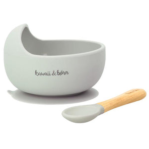 ひっくり返らない ベビー食器 通販 すくいやすい 吸盤 シリコン ボウル ブランド kawaii&born 離乳食 食器 お皿 スプーン 食器セット 赤ちゃん ベビー用品 出産祝い 食洗機対応 電子レンジ対応