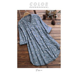 ブラウス チュニック レディース 長袖 通販 ロングシャツ シャツワンピース ワンピース カーディガン シャツ 大きいサイズ ライトアウター 前開き ゆったり 花柄 かわいい 夏 秋 綿麻混 トップス
