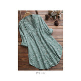 ブラウス チュニック レディース 長袖 通販 ロングシャツ シャツワンピース ワンピース カーディガン シャツ 大きいサイズ ライトアウター 前開き ゆったり 花柄 かわいい 夏 秋 綿麻混 トップス