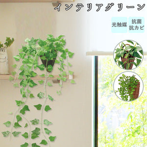 光触媒 観葉植物 通販 フェイクグリーン おしゃれ 壁掛け フェイク 造花 吊り下げ ハンギング フック 壁 消臭 抗菌 防カビ アイビー クレマチス ビーンバイン 人工観葉植物