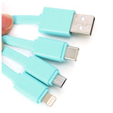 充電コード 3in1 通販 充電ケーブル usb 充電 type-c タイプc ライトニング iphone スマホ 電子タバコ ワイヤレスイヤホン ゲーム機 タブレット キーホルダー ナンデモ充電くん コード ケーブル グッズ 雑貨 カミオジャパン