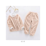 パジャマ キッズ セットアップ 裏起毛 通販 ジュニア 上下セット ルームウェア 部屋着 女の子 男の子 厚手 暖かい 長袖 子供パジャマ モコモコ もこもこ かわいい 秋 冬 寝巻き