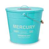 マーキュリー バケツ 通販 おしゃれ ふた付き ブリキ ガーデニング シンプル MERCURY 男前 ゴミ箱 オーバル 楕円 ダストボックス アメリカン フタ付 蓋付き DIY 掃除用品