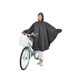 レインポンチョ 自転車 ママ 通販 レディース おしゃれ かっぱ レインコート フード付き 通学 通勤 ひさし付き 梅雨 台風 雨 撥水 はっ水 ブラック ドット ファスナー全開タイプ