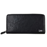 長財布 Lee リー 通販 革 レザー メンズ レディース ラウンドファスナー コインケース付き 小銭入れ有り ウォレット Wallet 黒 ブラック 茶色 ブラウン チョコブラウン ファスナー YKK 札入れ カード入れ 本革風 再生皮革 ボンデッドレザー 男性 紳士 プレゼント ギフト