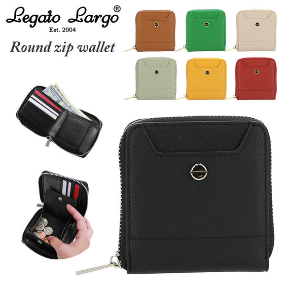 レガートラルゴ ミニ財布 通販 レディース 極小 ブランド Legato Largo 財布 二つ折り 使いやすい 極小財布 小銭入れあり おしゃれ シンプル 大人 かわいい ラウンドファスナー ボックス型小銭入れ box型小銭入れ ボンディングPU ラウンド2ツ折り財布