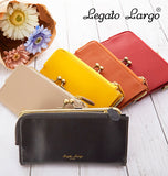レガートラルゴ 財布 通販 レディース 長財布 がま口 大容量 Legato Largo 女性 女性用 小銭入れ付き 小銭入れあり おしゃれ シンプル 無地 大人 かわいい ロゴ 箔押し カード入れ カード収納 がまぐち 長サイフ 上品 クラシカル ケースフェイクレザー がま口長財布