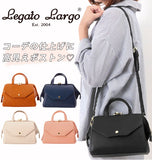 ミニボストンバッグ レガートラルゴ Legato Largo 通販 レディース おしゃれ かわいい ボストン 肩掛け ショルダー 肩かけ ななめ掛け 斜め掛け ななめがけ ブラック キャメル ライトグレー ネイビー ピンクベージ 合成皮革 合皮 フェイクレザー レザー調 口金