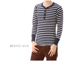 ヘンリーネックＴシャツ JE MORGAN JEMORGAN サーマル Tee ジェイイーモーガン ヘンリー 定番 パックT ワッフル ワッフル素材 パックTシャツ ロングスリーブTシャツ ロンT ロングスリーブ ジェーイーモーガン ボーダー 長袖 メンズ トップス jemorgan-04 J5166