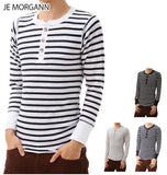 ヘンリーネックＴシャツ JE MORGAN JEMORGAN サーマル Tee ジェイイーモーガン ヘンリー 定番 パックT ワッフル ワッフル素材 パックTシャツ ロングスリーブTシャツ ロンT ロングスリーブ ジェーイーモーガン ボーダー 長袖 メンズ トップス jemorgan-04 J5166