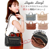 ミニショルダー レガートラルゴ Legato Largo 通販 レディース 2way トート 微光沢 シボ 斜めがけ 軽量 ショルダーバッグ ミニ ショルダー ショウルダートート 通勤 お財布 合皮 フェイクレザー 小さめ コンパクト 多収納 かわいい おしゃれ シンプル 無地 肩掛