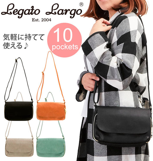 ポケショルダーバッグ レガートラルゴ Legato Largo 通販 レディース おしゃれ かわいい 合成皮革 フェイクレザー レザー調 黒 ブラック ネイビー 紺 キャメル 茶色 マグネットボタン シンプル 無地 かばん 鞄 バッグ バック ななめ掛け 斜め掛け ななめがけ 肩掛け