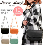 ポケショルダーバッグ レガートラルゴ Legato Largo 通販 レディース おしゃれ かわいい 合成皮革 フェイクレザー レザー調 黒 ブラック ネイビー 紺 キャメル 茶色 マグネットボタン シンプル 無地 かばん 鞄 バッグ バック ななめ掛け 斜め掛け ななめがけ 肩掛け