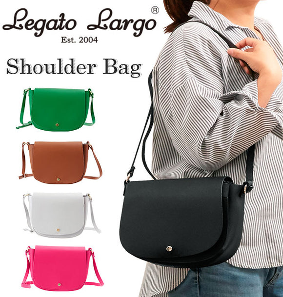 ショルダーバッグ レガートラルゴ Legato Largo 通販 レディース おしゃれ 合成皮革 フェイクレザー レザー調 黒 ブラック 茶色 キャメル シボ感 ベーシック シンプル 無地 スタイリッシュ 通勤 肩掛け ショルダー 肩かけ 斜め掛け ななめがけ ななめ掛け オールシーズン