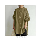 シャツ レディース チュニック ブラウス 通販 ロングシャツ 長袖 ロング 長袖シャツ トップス 無地 シンプル ゆったり おしゃれ かわいい 50代 40代 カジュアル 秋 春 前開き 婦人服