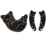 トイレマット セット 通販 2点 便座シート ねこ 簡単 貼り付け 猫のしっぽ物語 トイレマット ネコ 滑り止め付き 玄関マット 台所マット 快適 明邦 MEIHO プレゼント かわいい 猫 おしゃれ