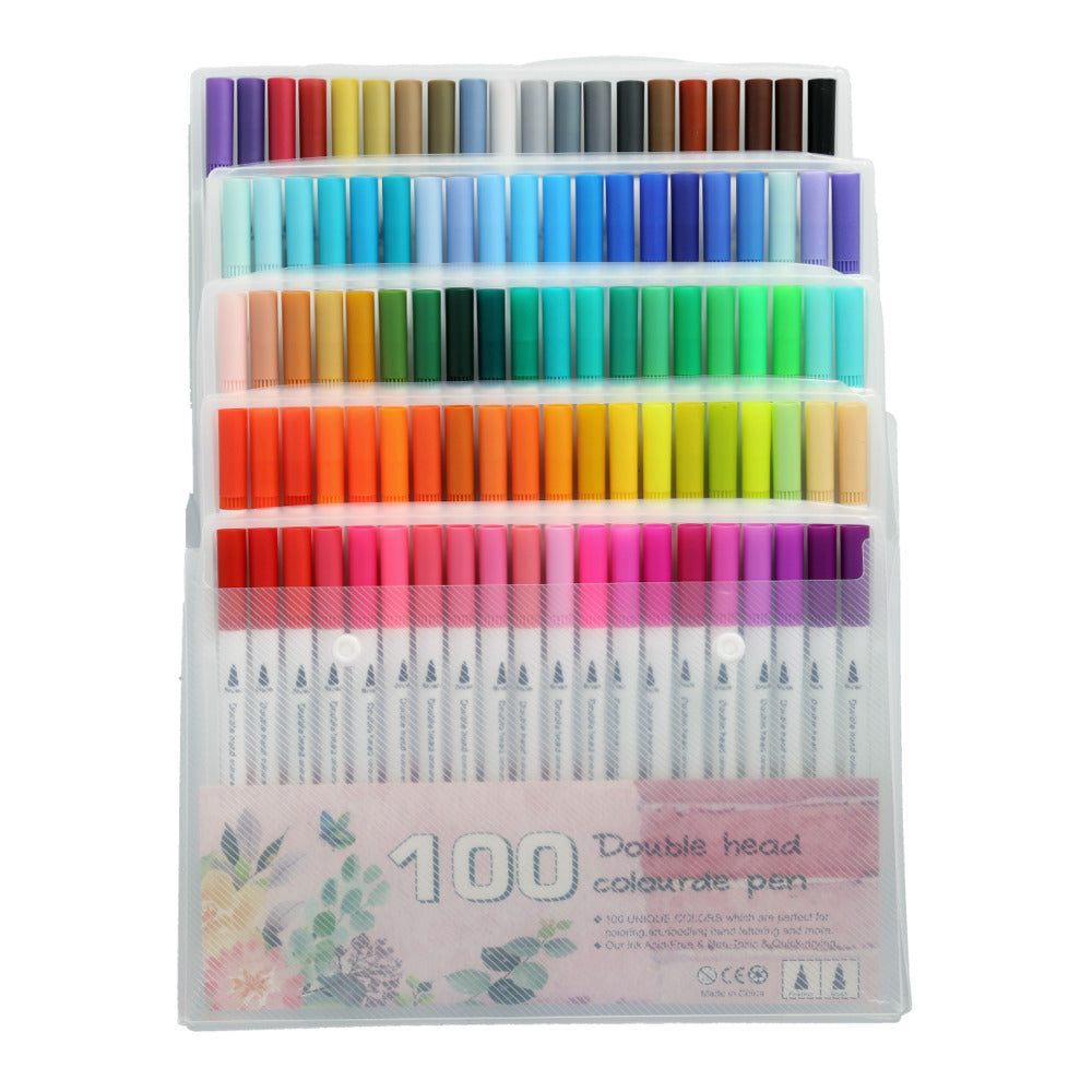 水性カラーペンセット 100色筆タイプマーカーペン Amazon.co.jp: M ZSCMイラストペン 100色 ふで・極細 水性