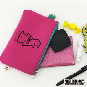 ミスターフレンドリー Mr.Friendly ポーチ 通販 ミスターフレンドリーカフェ 文房具 小物 化粧 かわいい おしゃれ ダイバー素材 ポーチ 小物入れ  筆箱 コスメ