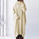 ニットワンピース ロング 通販 ワンピース ニット レディース ワンピ ゆったり コクーン シルエット タートルネック 長袖 マキシワンピース 秋冬 オフタートル カジュアル きれいめ 無地 大人 かわいい シンプル