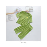 パジャマ 上下セット 夏 キッズ 通販 ルームウエア ７分袖 ７分丈 パンツ ハーフパンツ セットアップ 上下 膝丈 膝下 子供用 キッズ 子供 子ども こども 薄手 ベビー 男の子 女の子