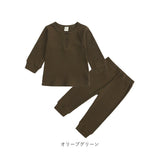 パジャマ キッズ 薄手 通販 上下セット ベビー 赤ちゃん 約 70 80 90 100 ルームウェア 上下 セット 男の子 女の子 長袖 ユニセックス シンプル ボタン かわいい おしゃれ 子ども服 ガールズ ボーイズ キッズファッション