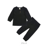 パジャマ キッズ 薄手 通販 上下セット ベビー 赤ちゃん 約 70 80 90 100 ルームウェア 上下 セット 男の子 女の子 長袖 ユニセックス シンプル ボタン かわいい おしゃれ 子ども服 ガールズ ボーイズ キッズファッション