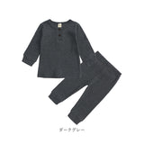 パジャマ キッズ 薄手 通販 上下セット ベビー 赤ちゃん 約 70 80 90 100 ルームウェア 上下 セット 男の子 女の子 長袖 ユニセックス シンプル ボタン かわいい おしゃれ 子ども服 ガールズ ボーイズ キッズファッション