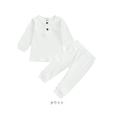 パジャマ キッズ 薄手 通販 上下セット ベビー 赤ちゃん 約 70 80 90 100 ルームウェア 上下 セット 男の子 女の子 長袖 ユニセックス シンプル ボタン かわいい おしゃれ 子ども服 ガールズ ボーイズ キッズファッション