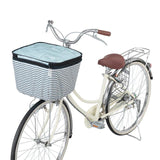 自転車 カゴカバー 2段 Pluie Benite プリュイベニット 通販 前カゴカバー 二段式 自転車カゴ カバー 前かご はっ水 撥水加工 ひったくり防止 防犯 盗難防止 雨対策 大型前カゴ対応 自転車 買い物 お買い物 バスケットカバー おしゃれ かわいい シンプル ボーダー ネイビー